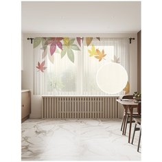 Фототюль JoyArty "Парящие листья", 145x180 см (2 полотна со шторной лентой + 50 крючков)