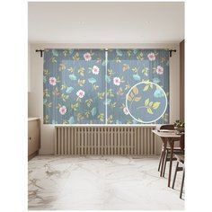 Фототюль JoyArty "Цветочная легкость", 145x180 см (2 полотна со шторной лентой + 50 крючков)