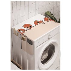 Органайзер для хранения "Приключения котиков" на стиральную машину, 45x120 см Ambesonne