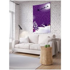 Панно (постер) с фотопринтом на стену "Санта на работе", 100x150 см Joy Arty