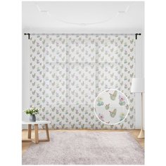 Жаккардовый тюль JoyArty (вуаль, штора) на шторной ленте "Кактусы", 280x255 см