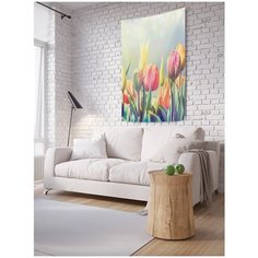 Панно (постер) с фотопринтом на стену "Весенние тюльпаны", 150x200 см Joy Arty