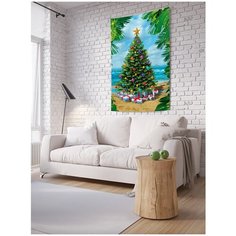 Панно (постер) с фотопринтом на стену "Ель на берегу моря", 150x200 см Joy Arty