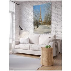 Панно (постер) с фотопринтом на стену "Зимний париж", 150x200 см Joy Arty