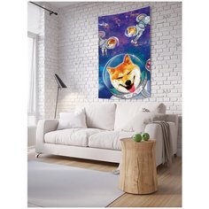 Панно (постер) с фотопринтом на стену "Собаки в космосе", 150x200 см Joy Arty