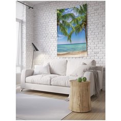 Панно (постер) с фотопринтом на стену "Пальмы и пляж", 100x150 см Joy Arty