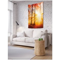 Панно (постер) с фотопринтом на стену "Лесное солнце", 100x150 см Joy Arty