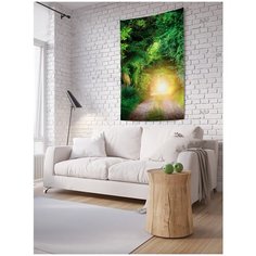 Панно (постер) с фотопринтом на стену "Дорога под лесом", 100x150 см Joy Arty