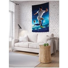 Панно (постер) с фотопринтом на стену "Футбольный финт", 150x200 см Joy Arty