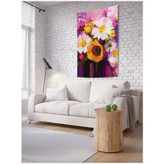 Панно (постер) с фотопринтом на стену "Нежный натюрморт цветов", 150x200 см Joy Arty