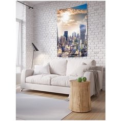 Панно (постер) с фотопринтом на стену "Утренний мегаполис", 150x200 см Joy Arty