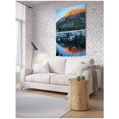 Панно (постер) с фотопринтом на стену "Тающее озеро среди гор", 100x150 см Joy Arty