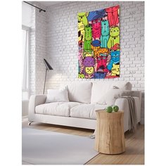 Панно (постер) с фотопринтом на стену "Кошачья площадь", 100x150 см Joy Arty