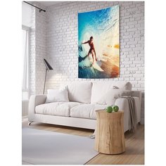 Панно (постер) с фотопринтом на стену "Серфер ловит волну", 100x150 см Joy Arty