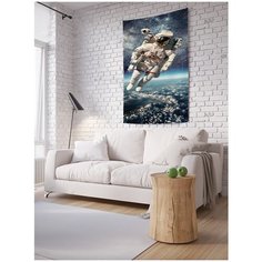 Панно (постер) с фотопринтом на стену "Космонавт над Землей", 150x200 см Joy Arty