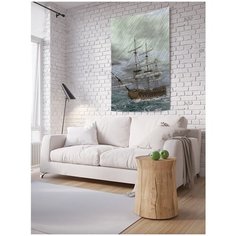 Панно (постер) с фотопринтом на стену "Корабль в шторме", 150x200 см Joy Arty
