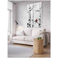 Панно (постер) с фотопринтом на стену "Птичка на березе", 150x200 см Joy Arty