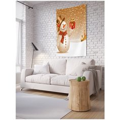Панно (постер) с фотопринтом на стену "Подарок снеговика", 100x150 см Joy Arty