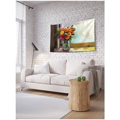Фотопанно на стену "Ваза цветов на подоконнике", 100x150 см Joy Arty