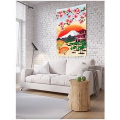 Панно (постер) с фотопринтом на стену "Японские горы", 100x150 см Joy Arty