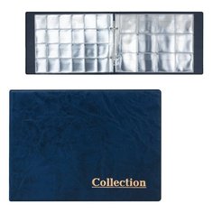 Альбом для монет на 2-х кольцах, 240х175х27 мм, для 180 монет, 5+5 листов (карманы 33х37 мм+50х50 мм), М9-03 Топ спин