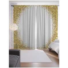 Шторы с фотопечатью Ambesonne "Золотая пыль" из сатена, 290х265 см Joy Arty