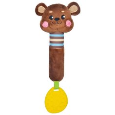 Прорезыватель-погремушка Жирафики Мишка 939517 коричневый
