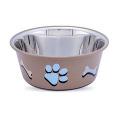 Миска Lilli Pet METAL STAR Paw&bone для животных, 1800 мл, коричневая