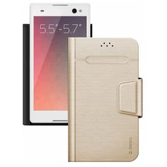 Чехол-книжка универсальный Deppa Wallet Fold L золотой