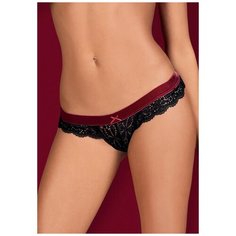 Obsessive Трусы Rossita кружевные стринги, размер S-M, черный