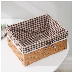 Корзина для хранения Доляна "Клеточка", 26*20*12 см, коричневая (5442970)