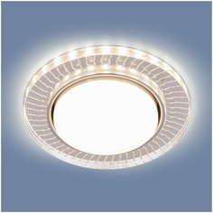 Встраиваемый точечный светильник с LED подсветкой Elektrostandard 3033 GX53 CL/SL прозрачный/серебро