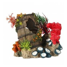 Декорация для аквариума AQUA DELLA "Бочка Sunken Artefact 2", 15.3x11.6x13.7см (Бельгия)