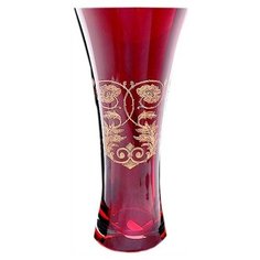 Ваза для цветов 29 см Rona "Рубин с золотыми вензелями" / 120251