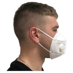 РусГлавСнаб / Маска респиратор KN95 с клапаном/ медицинская /многоразовая / белая / 10 шт. упак / (50 упаковок)