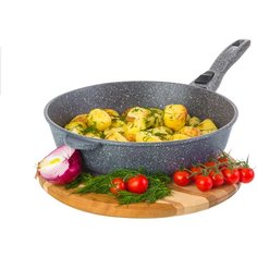 Сковорода 28 см 51,5х29х9,5 см Elan Gallery Мрамор с 2 ручками, съемной и маленькой с другой стороны