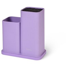 Подставка Fissman с двумя отделениями 10x10x23+10x10х17 см, цвет Лиловый (пластик) (2872)