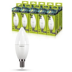 Комплект светодиодных лампочек Свеча Ergolux LED-C35-9W-E14-6K