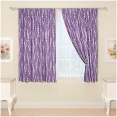 Фотошторы "Белая лаванда", 145*160 2шт Сирень