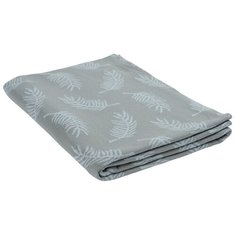Плед вязаный Tkano с авторским принтом Fleshy Leaves серого цвета из коллекции Wild, 130х180 см