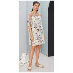 Laete Очаровательная сорочка с цветочным рисунком молочный L