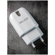 Сетевая зарядка WALKER WH-21, 1xUSB, 2A/10Вт / сетевое зарядное устройство / зарядное устройство для телефона / адаптер питания / белый