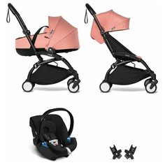 YOYO2 BABYZEN Коляска 3 в 1 с люлькой Bassinet Ginger,Черная рама