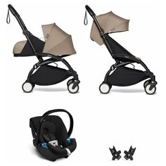 YOYO2 BABYZEN Коляска 3 в 1 с люлькой Newborn Pack, Taup,Черная рама