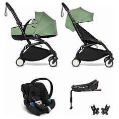 YOYO2 BABYZEN Коляска 4 в 1 с люлькой Bassinet, Peppermint,Черная рама