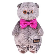 Мягкая игрушка Basik&Co Кот Басик в галстуке-бабочке в пайетках 25 см