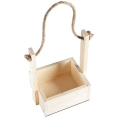 Кашпо Дарим красиво Ажур ручка верёвка 15х12х25 см натуральный