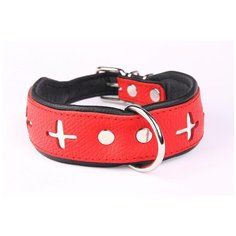 Ошейник для собак ZOOLESZCZ "Switzerland", красно-черный, 45х4см