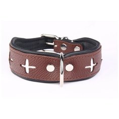 Ошейник для собак ZOOLESZCZ "Switzerland", коричнево-черный, 45х4см