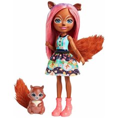 Кукла Enchantimals Санча Белка с любимой зверюшкой, 15 см, FMT61